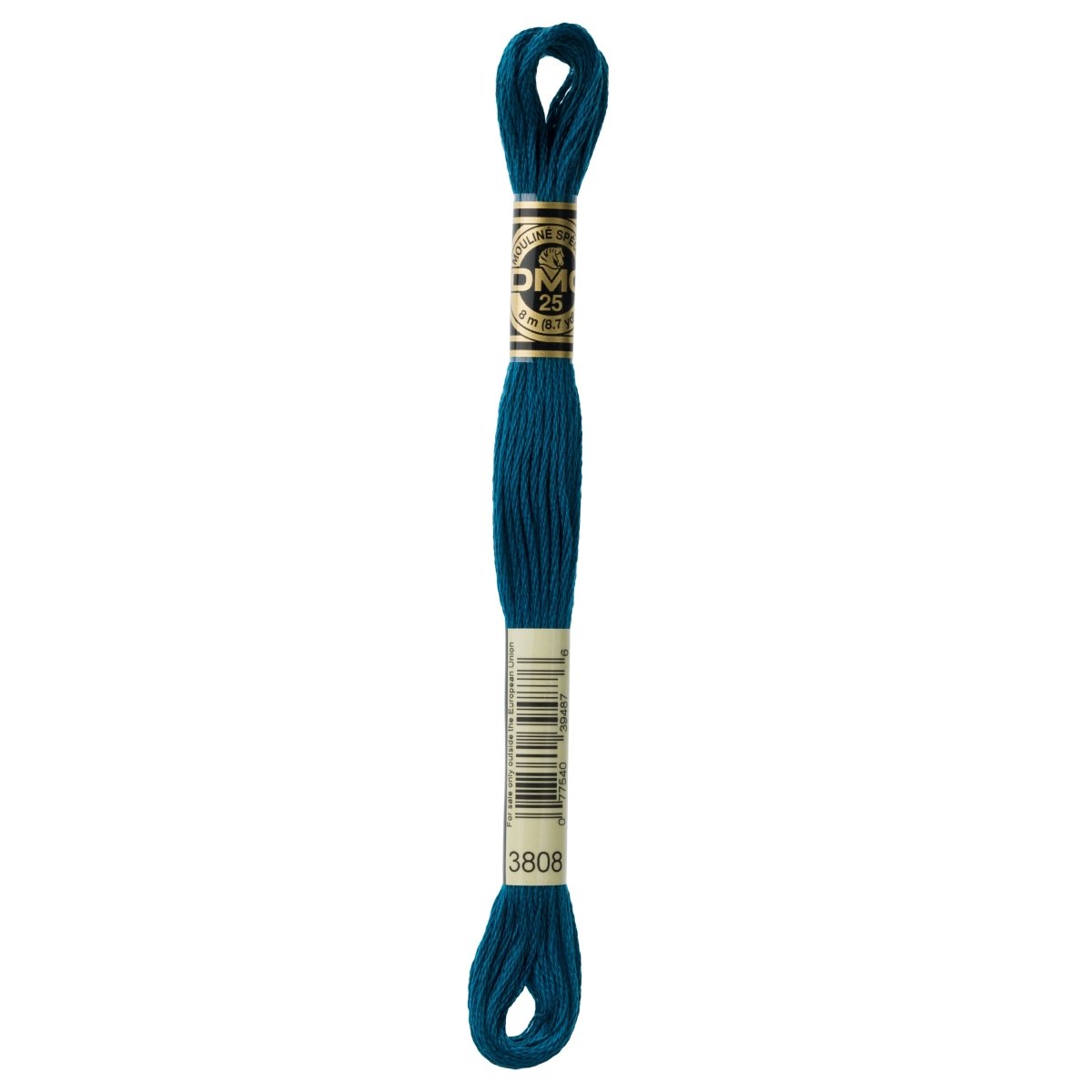 DMC 6 - Strand Cotton Embroidery Floss 8.7yd - 3808 Ultra Very Dark Turquoise - The Merri Artist - merriartist.com