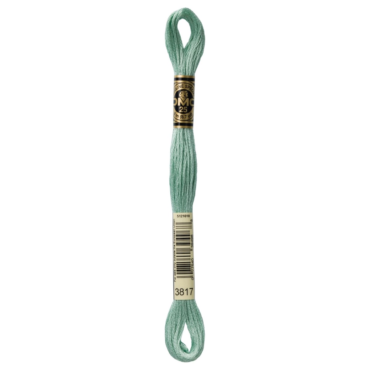 DMC 6 - Strand Cotton Embroidery Floss 8.7yd - 3817 Light Celadon Green - The Merri Artist - merriartist.com