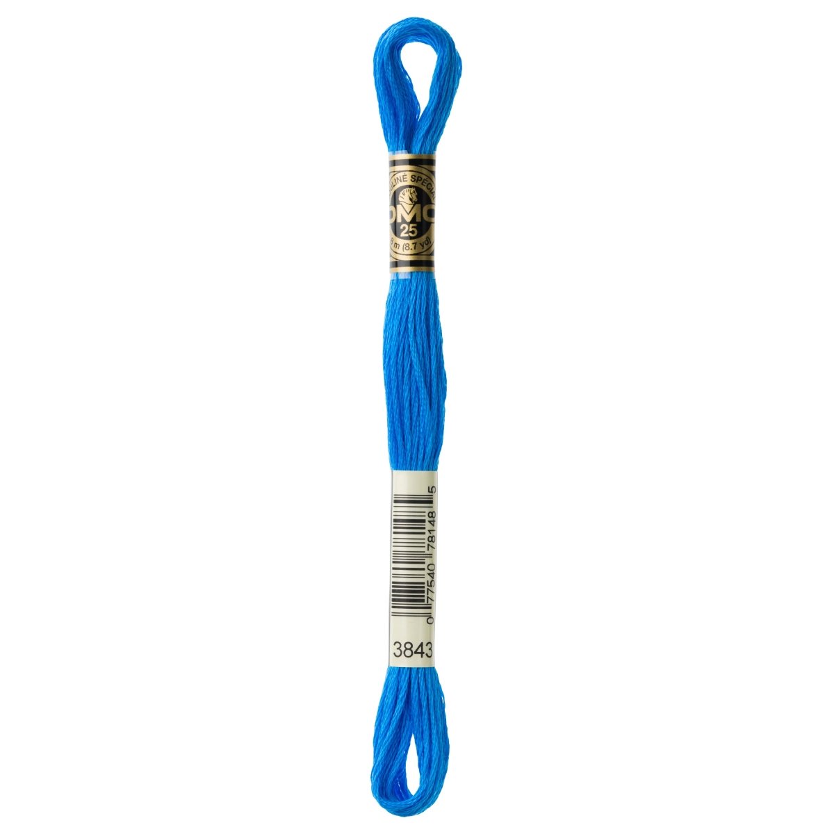 DMC 6 - Strand Cotton Embroidery Floss 8.7yd - 3843 Electric Blue - The Merri Artist - merriartist.com