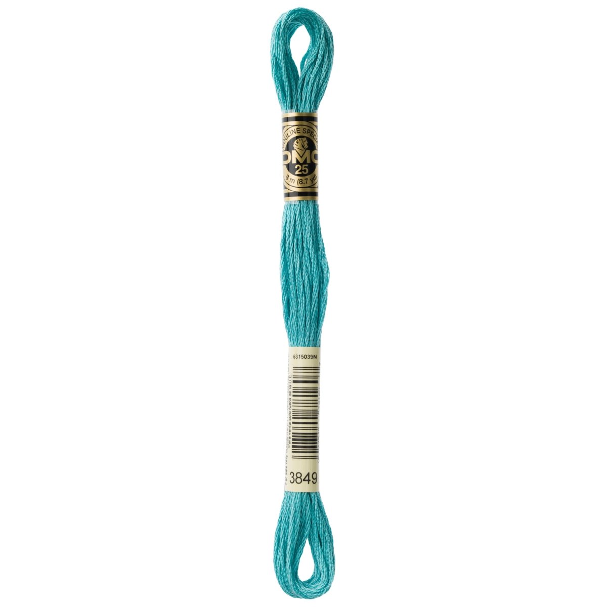 DMC 6 - Strand Cotton Embroidery Floss 8.7yd - 3849 Light Teal Green - The Merri Artist - merriartist.com
