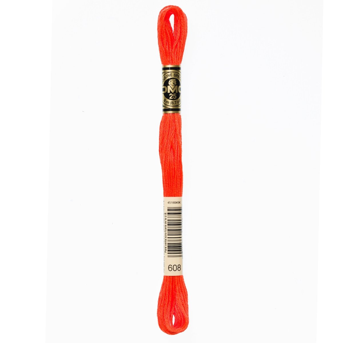 DMC 6 - Strand Cotton Embroidery Floss 8.7yd - 608 Bright Orange - The Merri Artist - merriartist.com