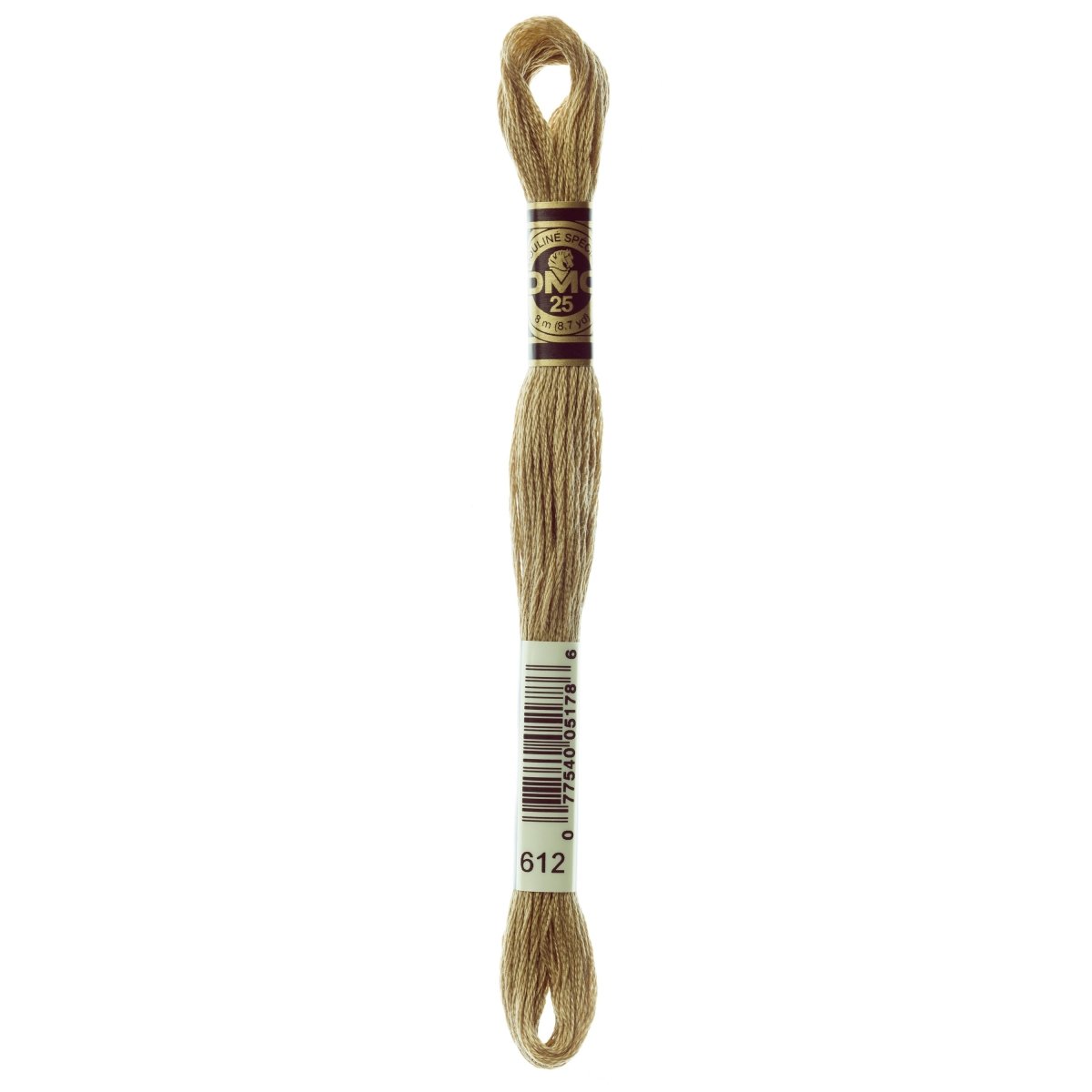 DMC 6 - Strand Cotton Embroidery Floss 8.7yd - 612 Light Drab Brown - The Merri Artist - merriartist.com