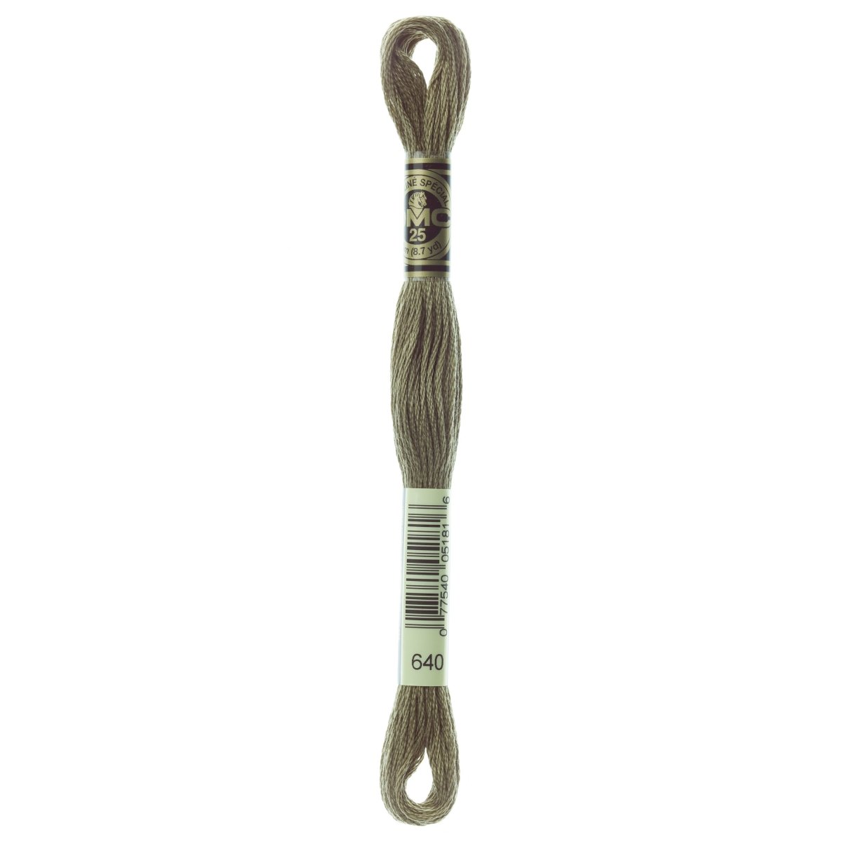 DMC 6 - Strand Cotton Embroidery Floss 8.7yd - 640 Very Dark Beige Grey - The Merri Artist - merriartist.com