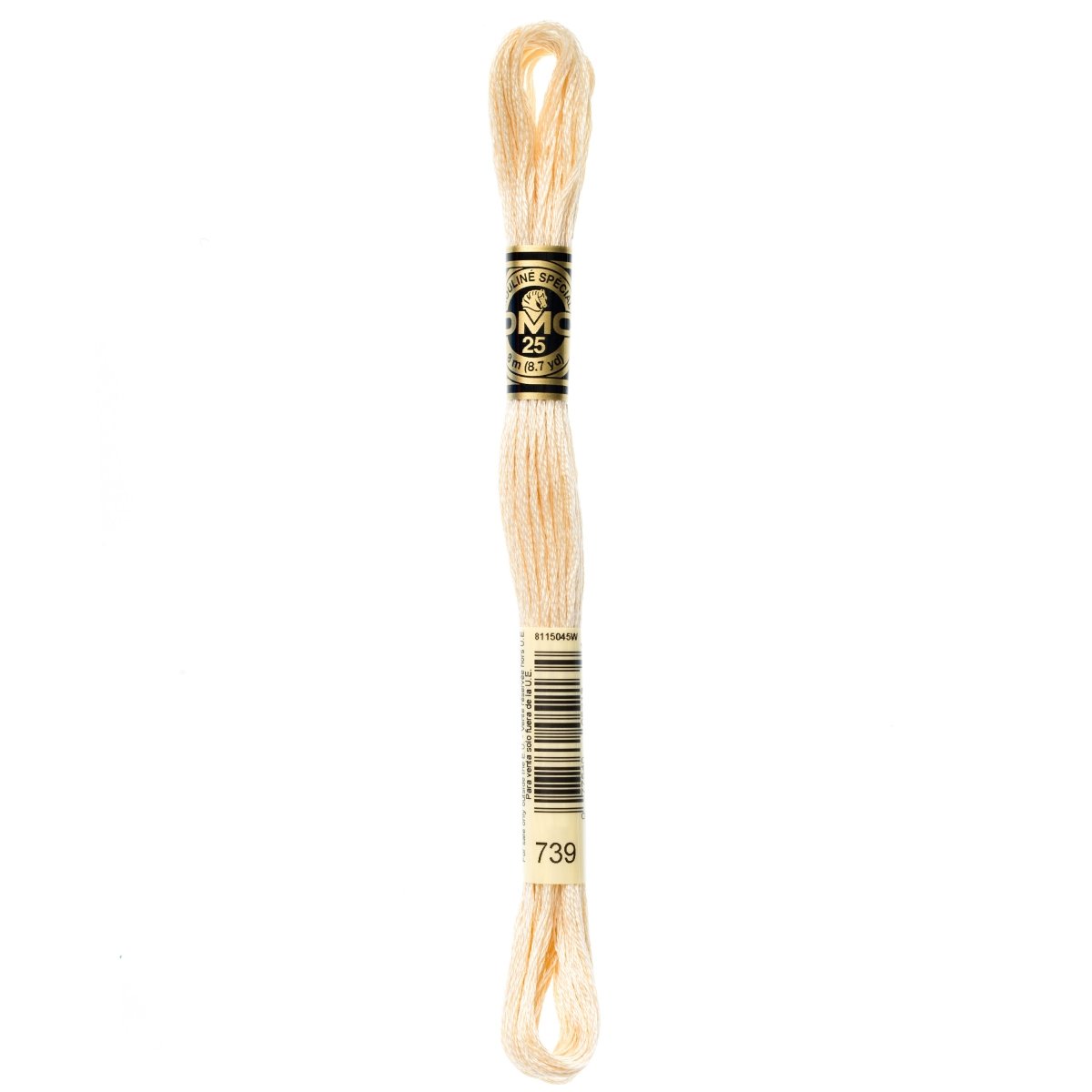 DMC 6 - Strand Cotton Embroidery Floss 8.7yd - 739 Ultra Very Light Tan - The Merri Artist - merriartist.com