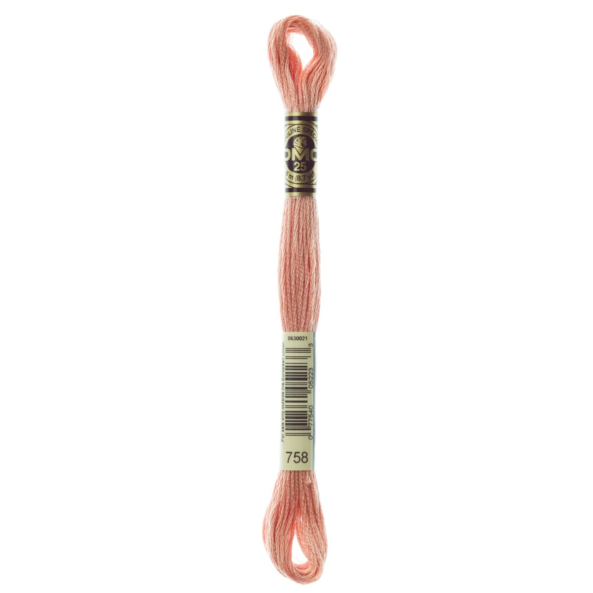 DMC 6 - Strand Cotton Embroidery Floss 8.7yd - 758 Very Light Terra Cotta - The Merri Artist - merriartist.com