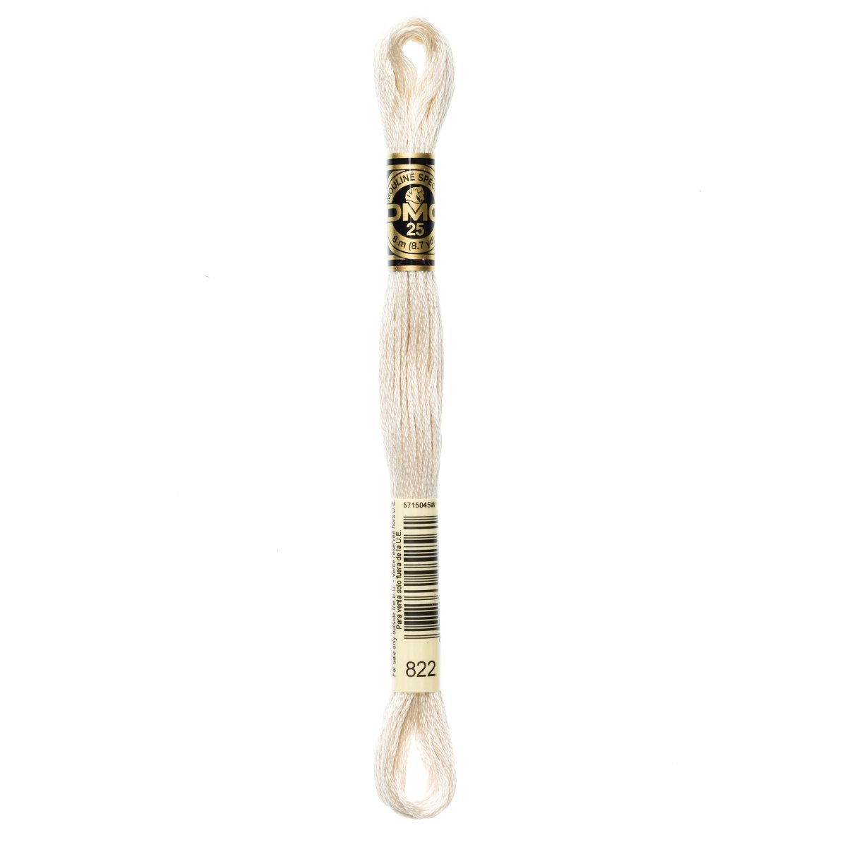 DMC 6 - Strand Cotton Embroidery Floss 8.7yd - 822 Light Beige Grey - The Merri Artist - merriartist.com