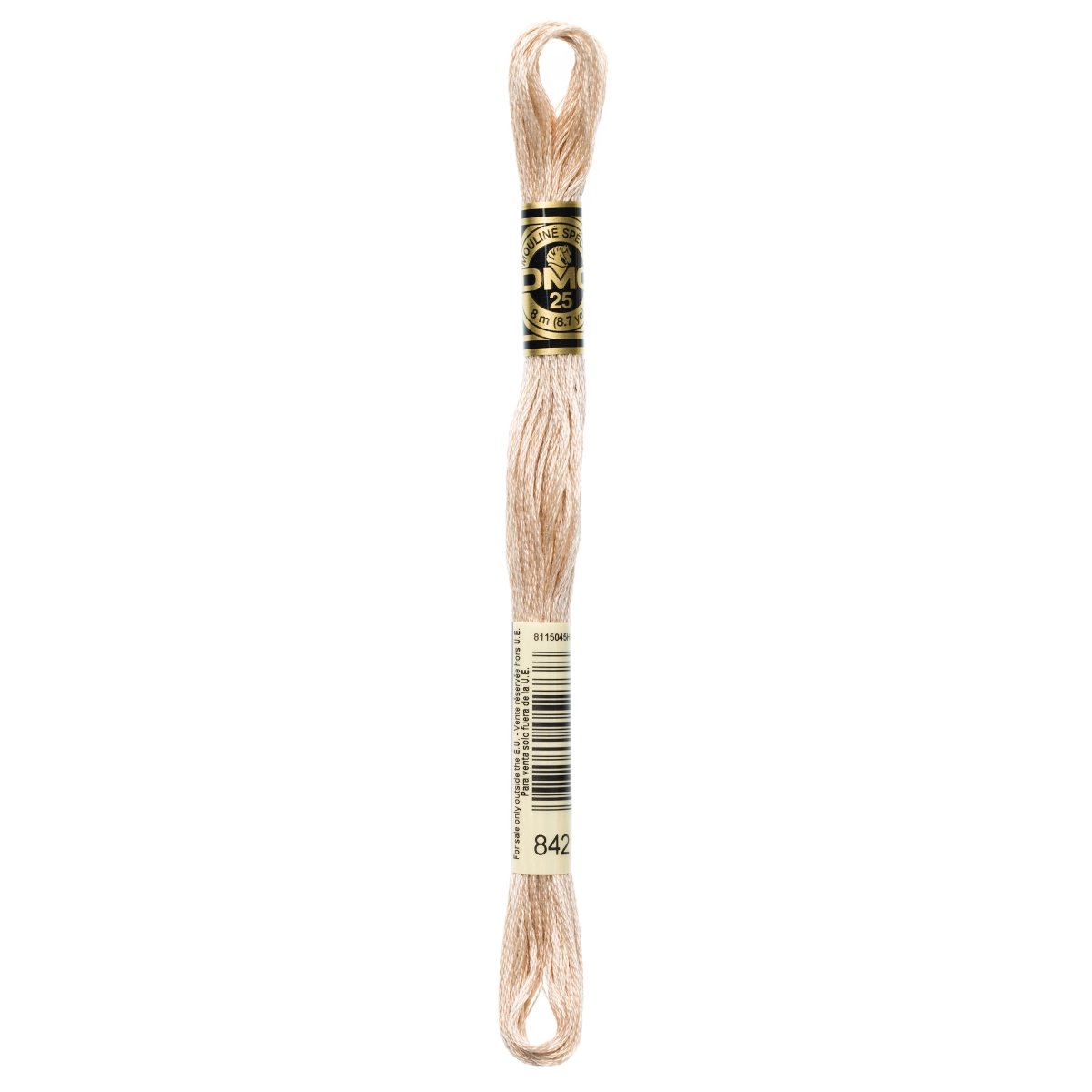 DMC 6 - Strand Cotton Embroidery Floss 8.7yd - 842 Very Light Beige Brown - The Merri Artist - merriartist.com
