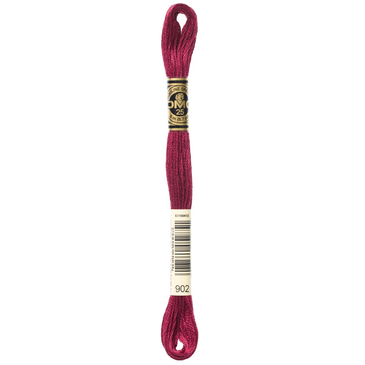 DMC 6 - Strand Cotton Embroidery Floss 8.7yd - 902 Very Dark Garnet - The Merri Artist - merriartist.com