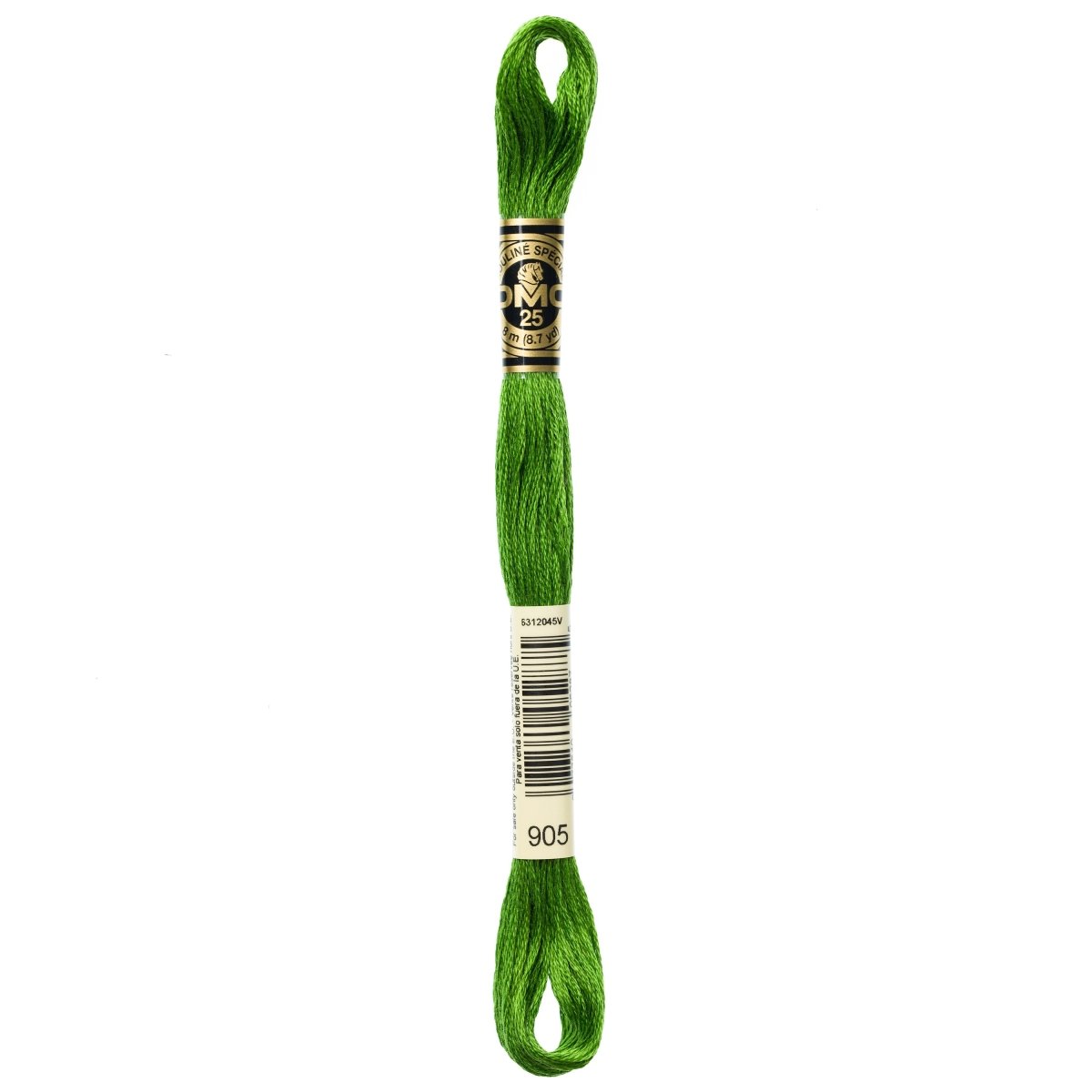 DMC 6 - Strand Cotton Embroidery Floss 8.7yd - 905 Dark Parrot Green - The Merri Artist - merriartist.com