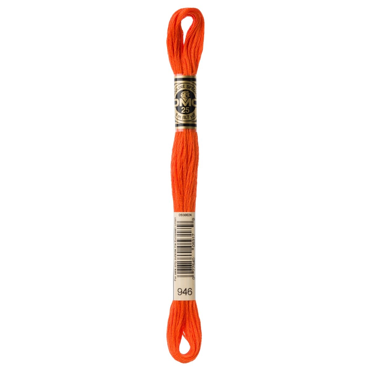DMC 6 - Strand Cotton Embroidery Floss 8.7yd - 946 Medium Burnt Orange - The Merri Artist - merriartist.com