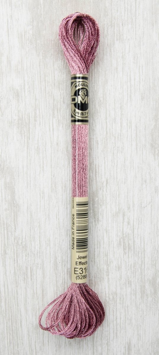 DMC Light Effects Embroidery Floss 8.7yd - E316 Pink Amethyst - The Merri Artist - merriartist.com