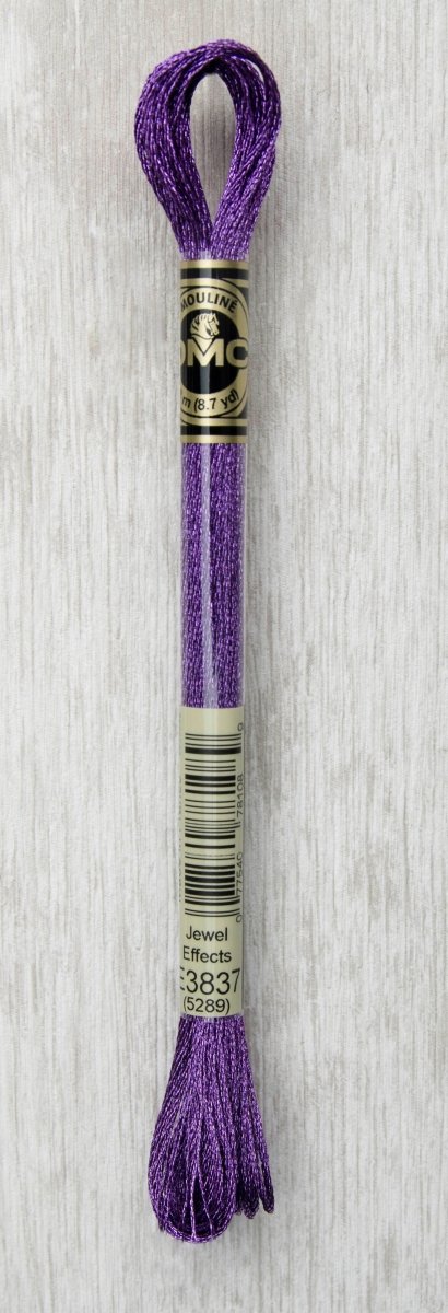 DMC Light Effects Embroidery Floss 8.7yd - E3837 Purple Ruby - The Merri Artist - merriartist.com