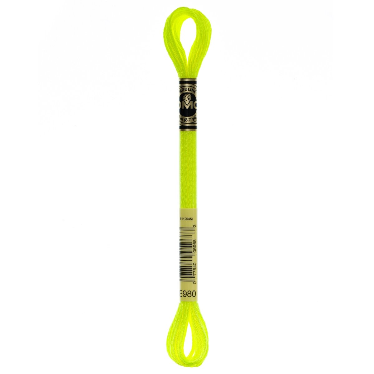DMC Light Effects Embroidery Floss 8.7yd - E980 Neon Yellow - The Merri Artist - merriartist.com