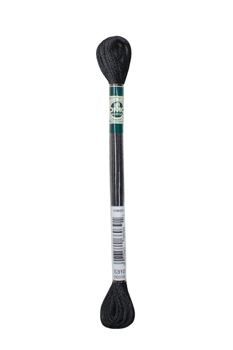 DMC Satin Floss 8.7yd - S310 Black - The Merri Artist - merriartist.com