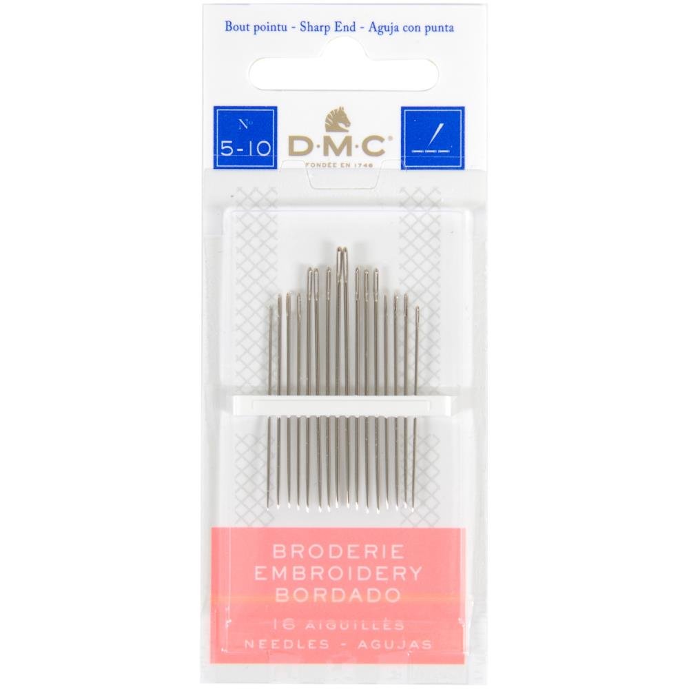 DMC Sharp Embroidery Needles Size 5 - 10 - Pack of 16 - The Merri Artist - merriartist.com