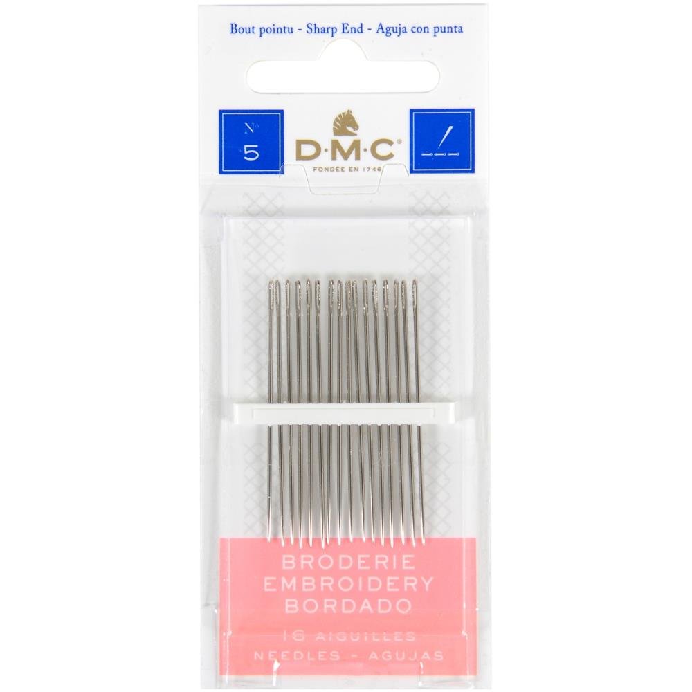DMC Sharp Embroidery Needles Size 5 - Pack of 16 - The Merri Artist - merriartist.com