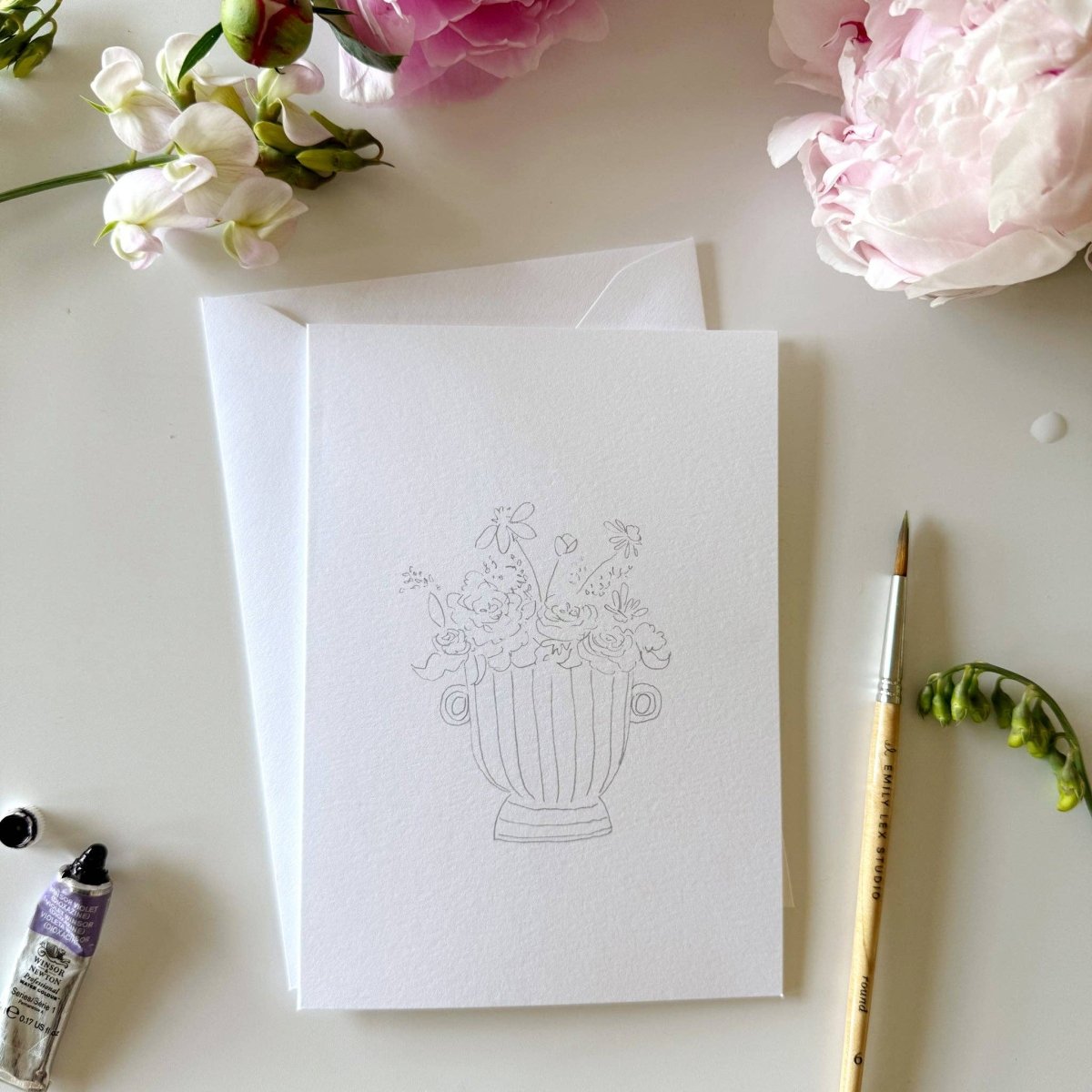 emily lex studio - Bouquets paintable notecards - The Merri Artist - merriartist.com