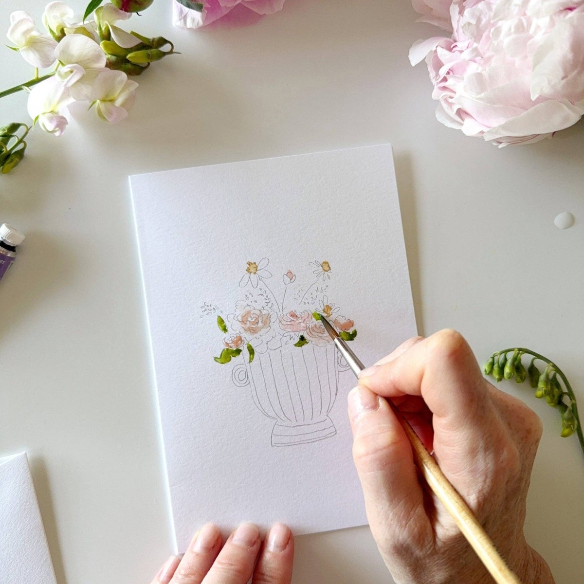emily lex studio - Bouquets paintable notecards - The Merri Artist - merriartist.com