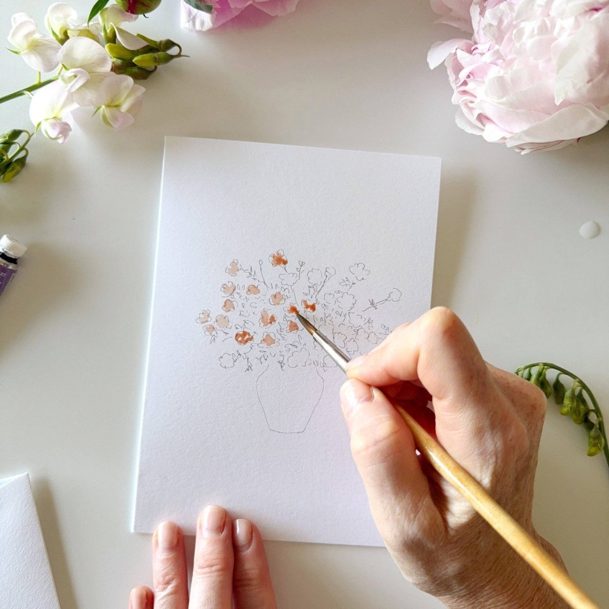 emily lex studio - Bouquets paintable notecards - The Merri Artist - merriartist.com