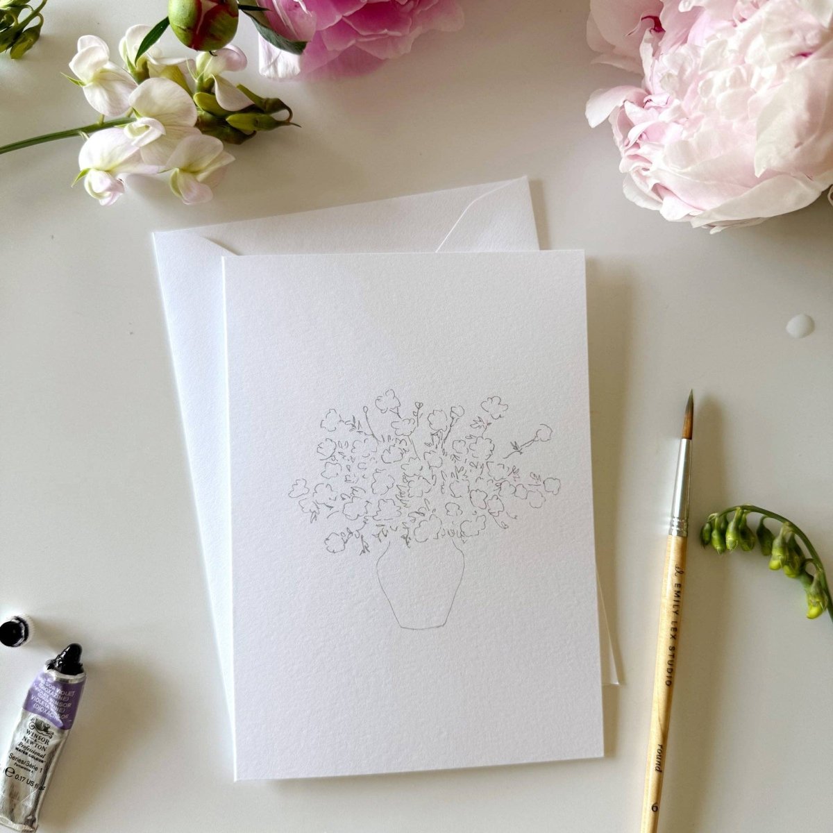 emily lex studio - Bouquets paintable notecards - The Merri Artist - merriartist.com