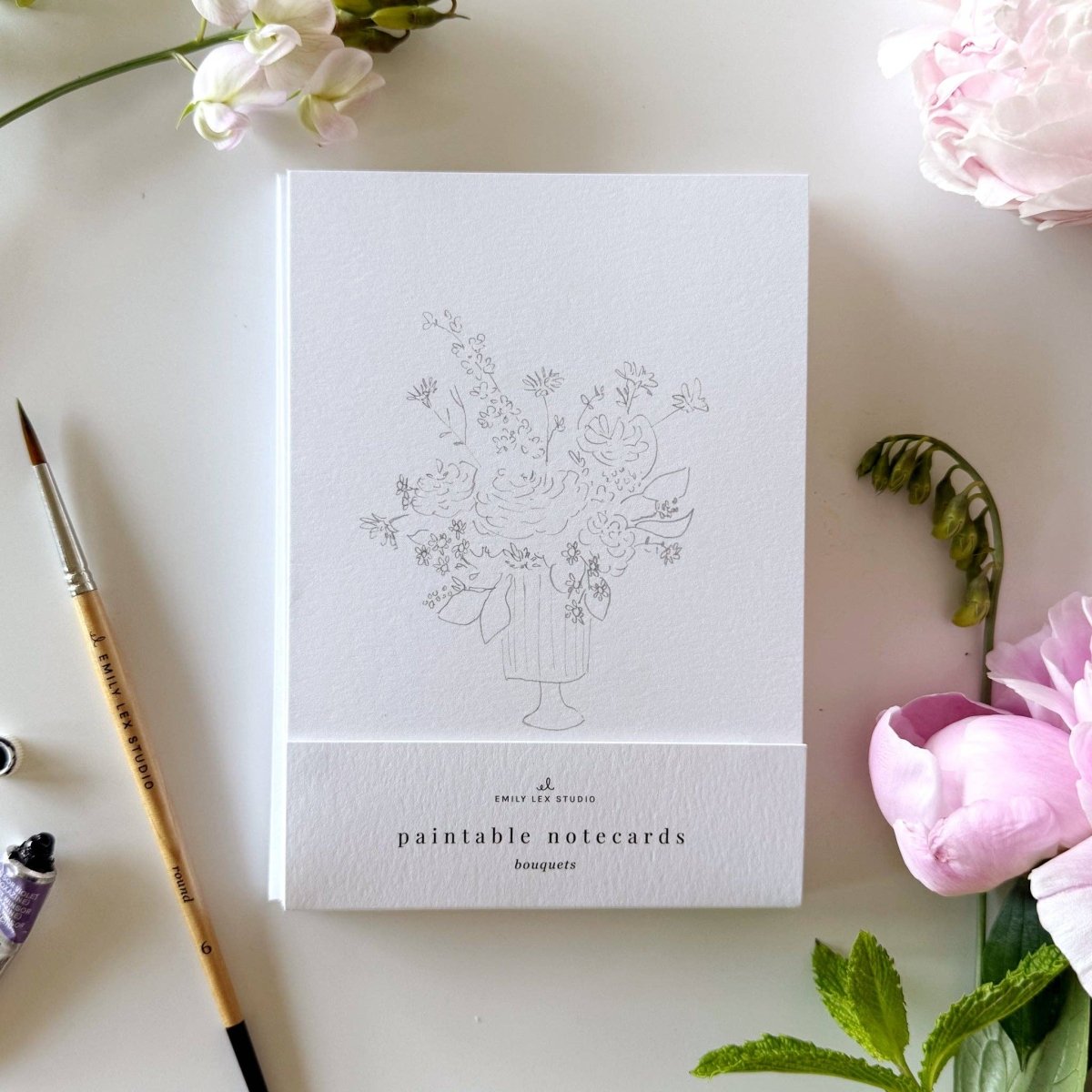 emily lex studio - Bouquets paintable notecards - The Merri Artist - merriartist.com