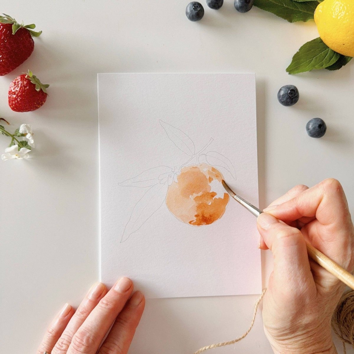 emily lex studio - Fruit paintable notecards - The Merri Artist - merriartist.com