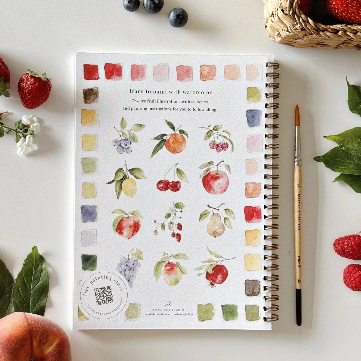 emily lex studio - Fruit watercolor workbook - The Merri Artist - merriartist.com