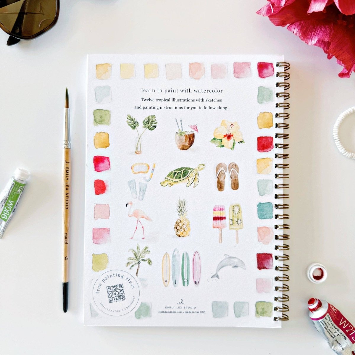 emily lex studio - Tropical watercolor workbook - The Merri Artist - merriartist.com