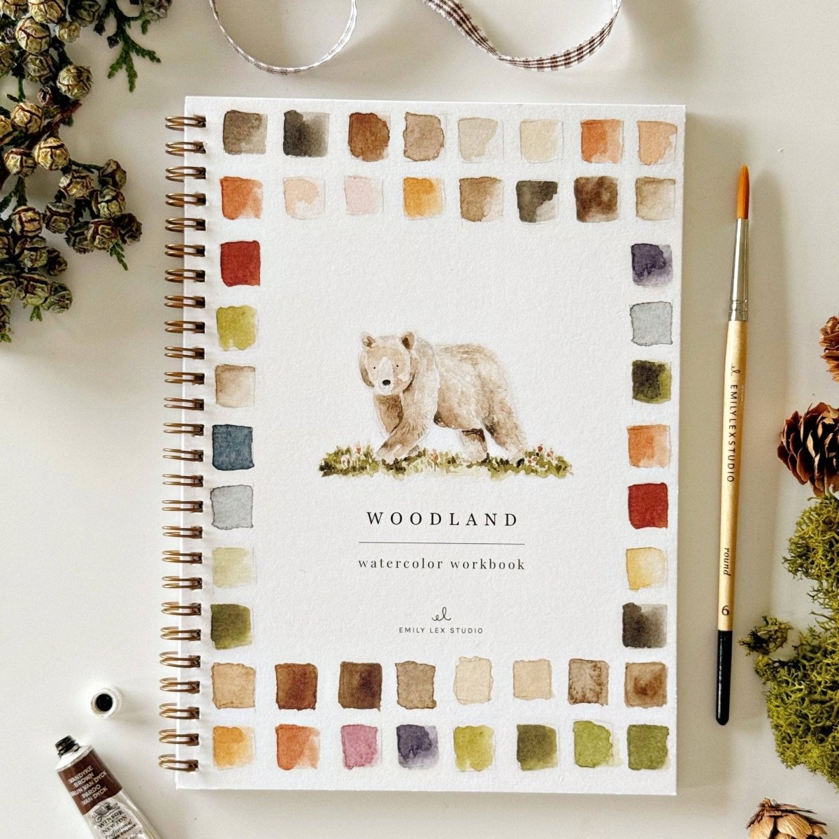 emily lex studio - Woodland watercolor workbook - The Merri Artist - merriartist.com