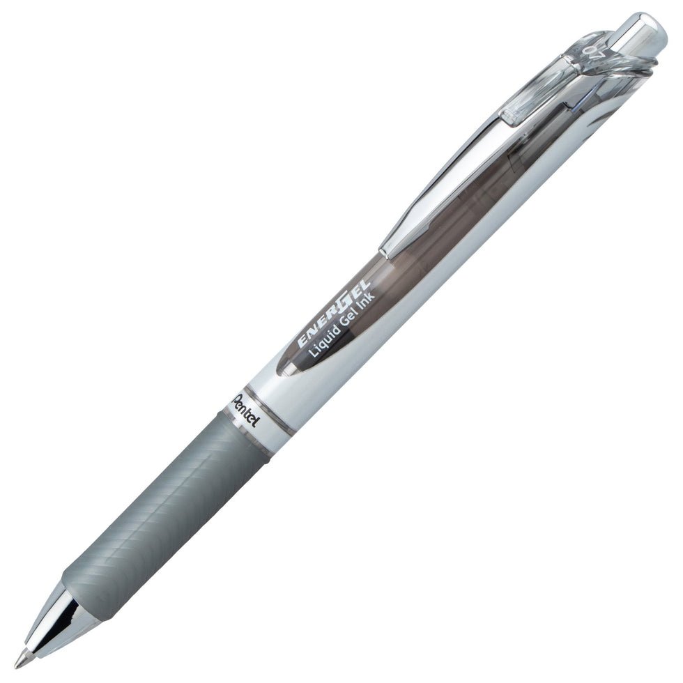 EnerGel RTX Retractable Liquid Gel Pen, (0.7mm) Medium line, Gray Ink - The Merri Artist - merriartist.com