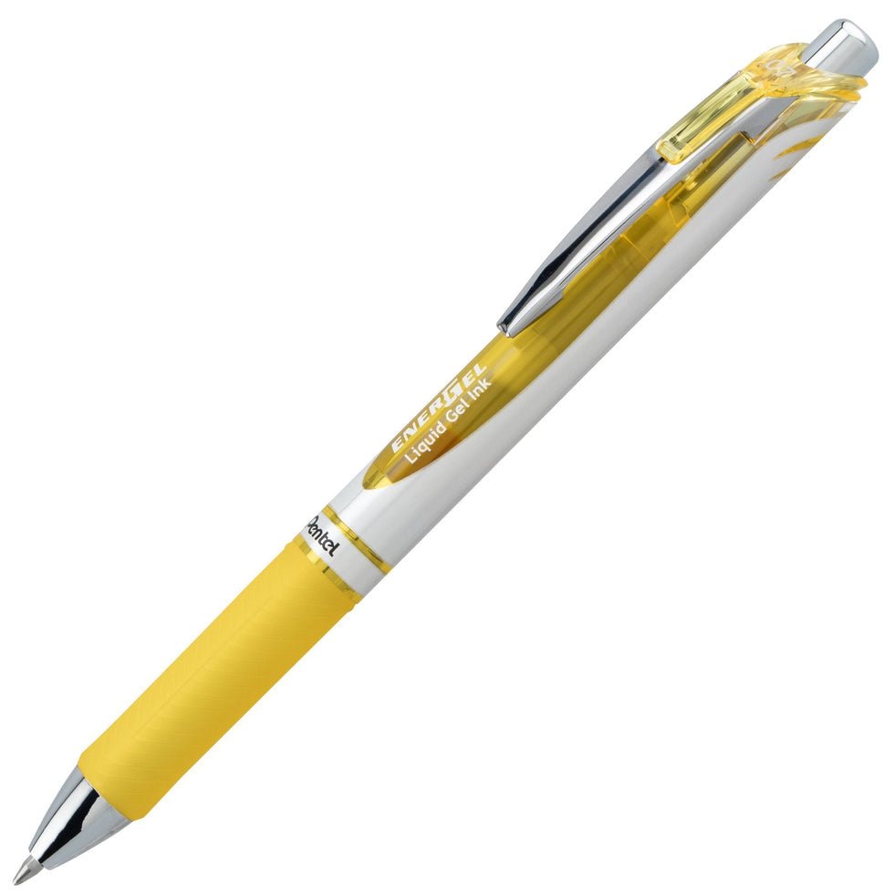 EnerGel RTX Retractable Liquid Gel Pen, (0.7mm) Medium line, Yellow Ink - The Merri Artist - merriartist.com