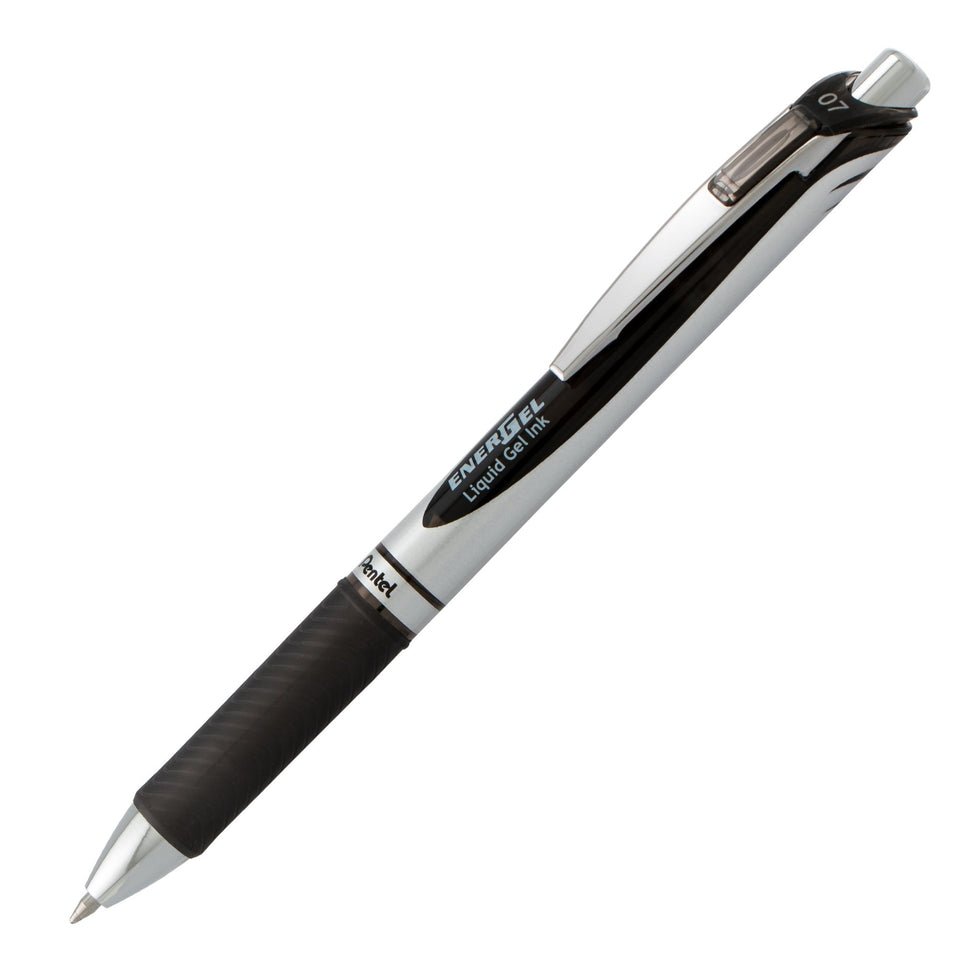 EnerGel RTX Retractable Liquid Gel Pen, (0.7mm) Metal Tip, Medium Line, Black Ink - The Merri Artist - merriartist.com