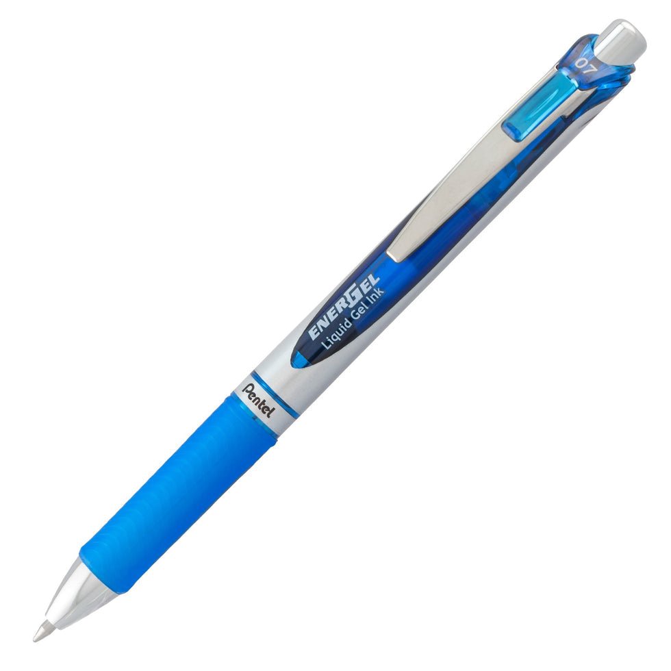 EnerGel RTX Retractable Liquid Gel Pen, (0.7mm) Metal Tip, Medium Line, Blue Ink - The Merri Artist - merriartist.com