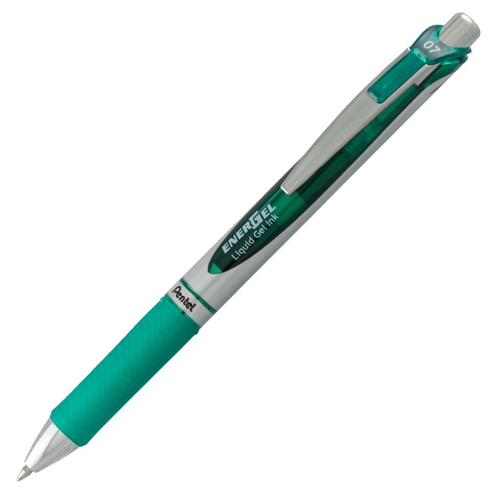 EnerGel RTX Retractable Liquid Gel Pen, (0.7mm) Metal Tip, Medium Line, Green Ink - The Merri Artist - merriartist.com