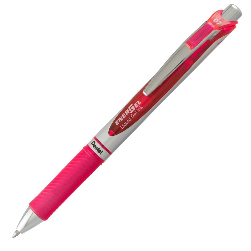 EnerGel RTX Retractable Liquid Gel Pen, (0.7mm) Metal Tip, Medium Line, Pink Ink - The Merri Artist - merriartist.com