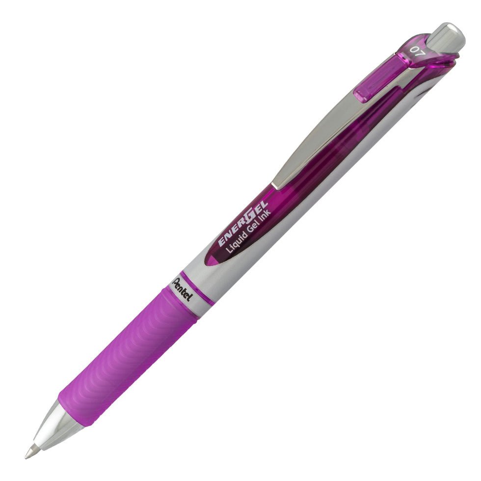EnerGel RTX Retractable Liquid Gel Pen, (0.7mm) Metal Tip, Medium Line, Violet Ink - The Merri Artist - merriartist.com