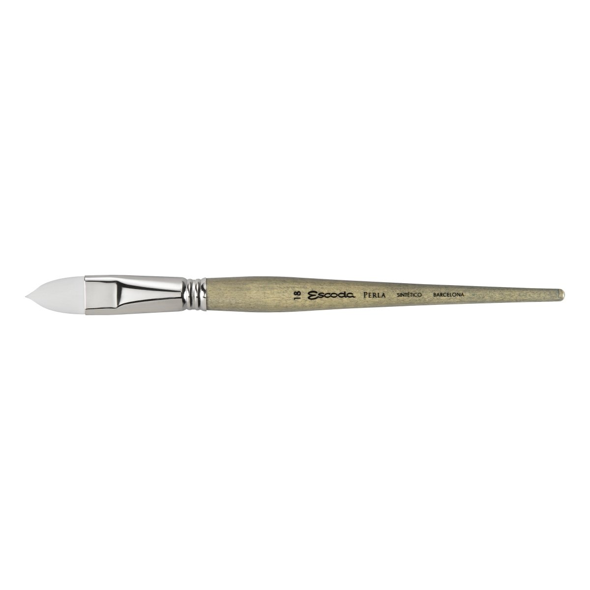 Escoda Perla Toray White Synthetic - Filbert 18 - The Merri Artist - merriartist.com