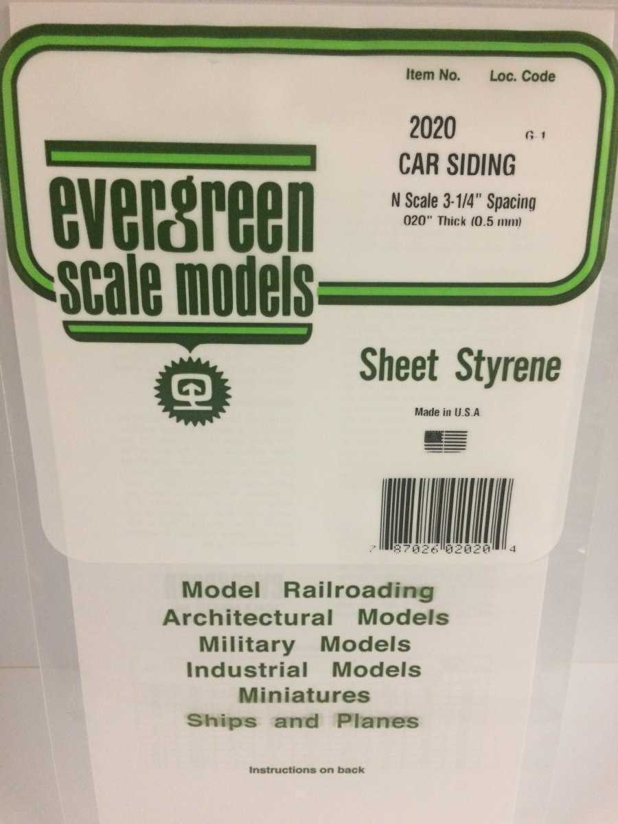Evergreen Scale Models 2020 - 6" X 12" Car Siding - N Scale (1) - The Merri Artist - merriartist.com