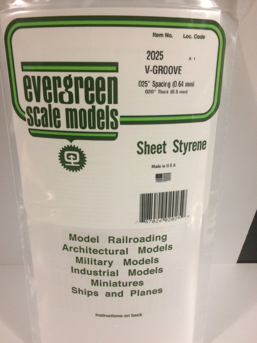 Evergreen Scale Models 2025 - 6" X 12" V - Groove Siding, .025" Spacing (1) - The Merri Artist - merriartist.com