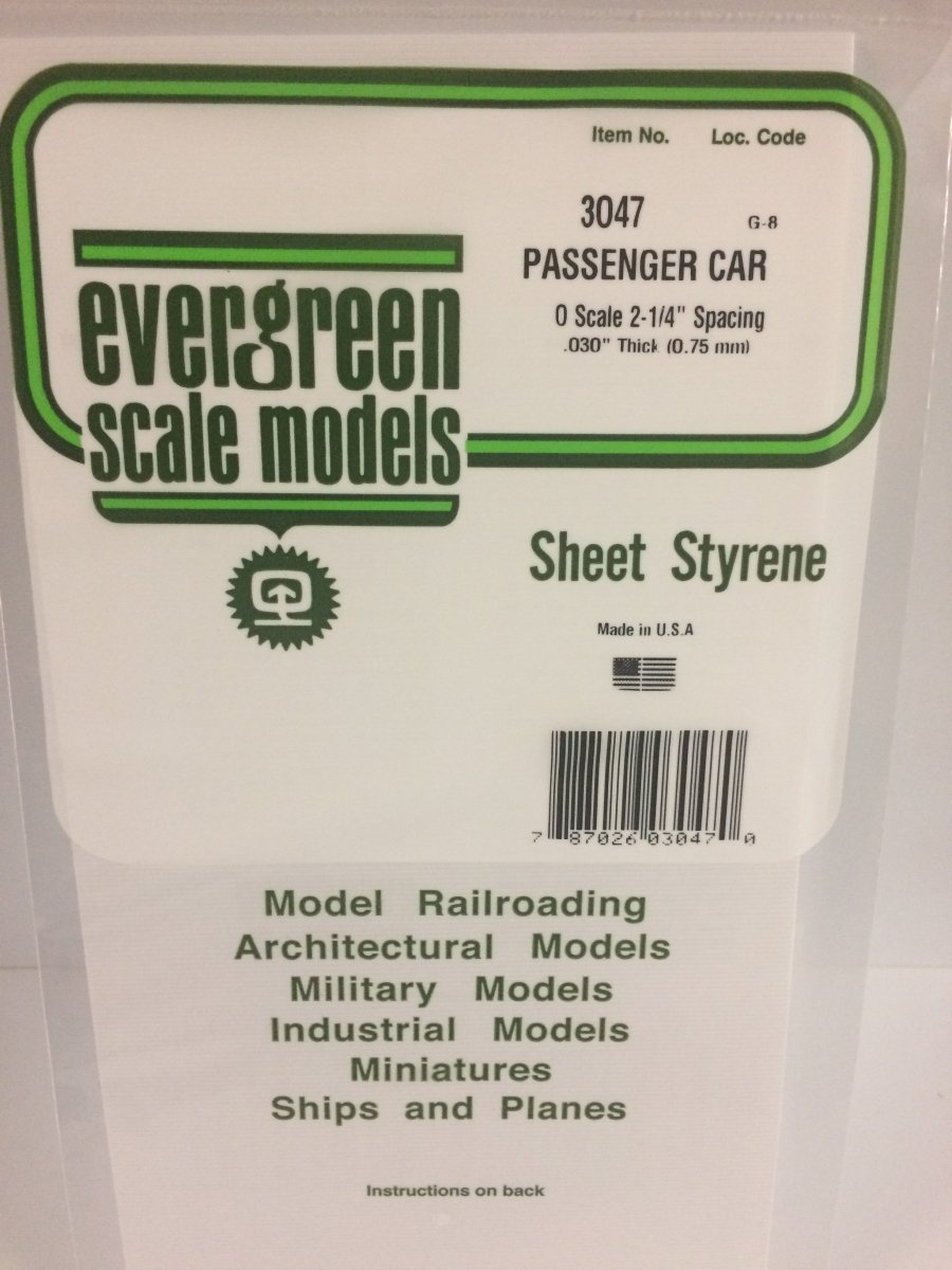 Evergreen Scale Models 3047 - 6" X 12" Passenger Car Siding - O Scale - The Merri Artist - merriartist.com