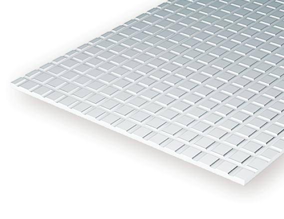 Evergreen Scale Models 4506 - .044" (1.10 mm) heavy groove spacing, 1/3" Square Tile (1) - The Merri Artist - merriartist.com