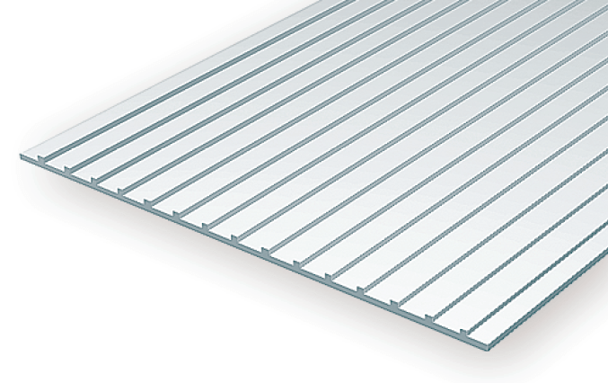 Evergreen Scale Models 4521 - Standing Seam Roofing, 3/16" Spacing (1) - The Merri Artist - merriartist.com