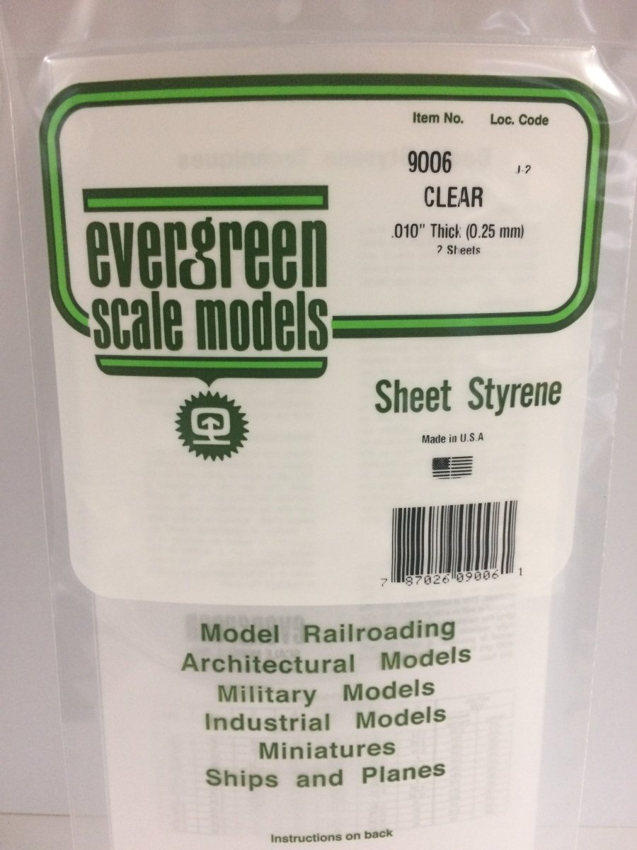 Evergreen Scale Models 9006 - 6 X 12" Clear .010" Thick (2) - The Merri Artist - merriartist.com