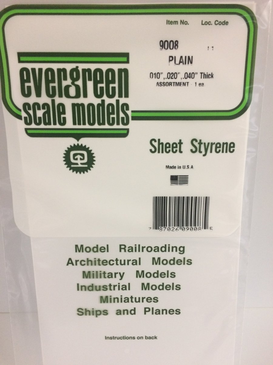 Evergreen Scale Models 9008 - Plain White 6" X 12" Sheet Assortment Pack - The Merri Artist - merriartist.com
