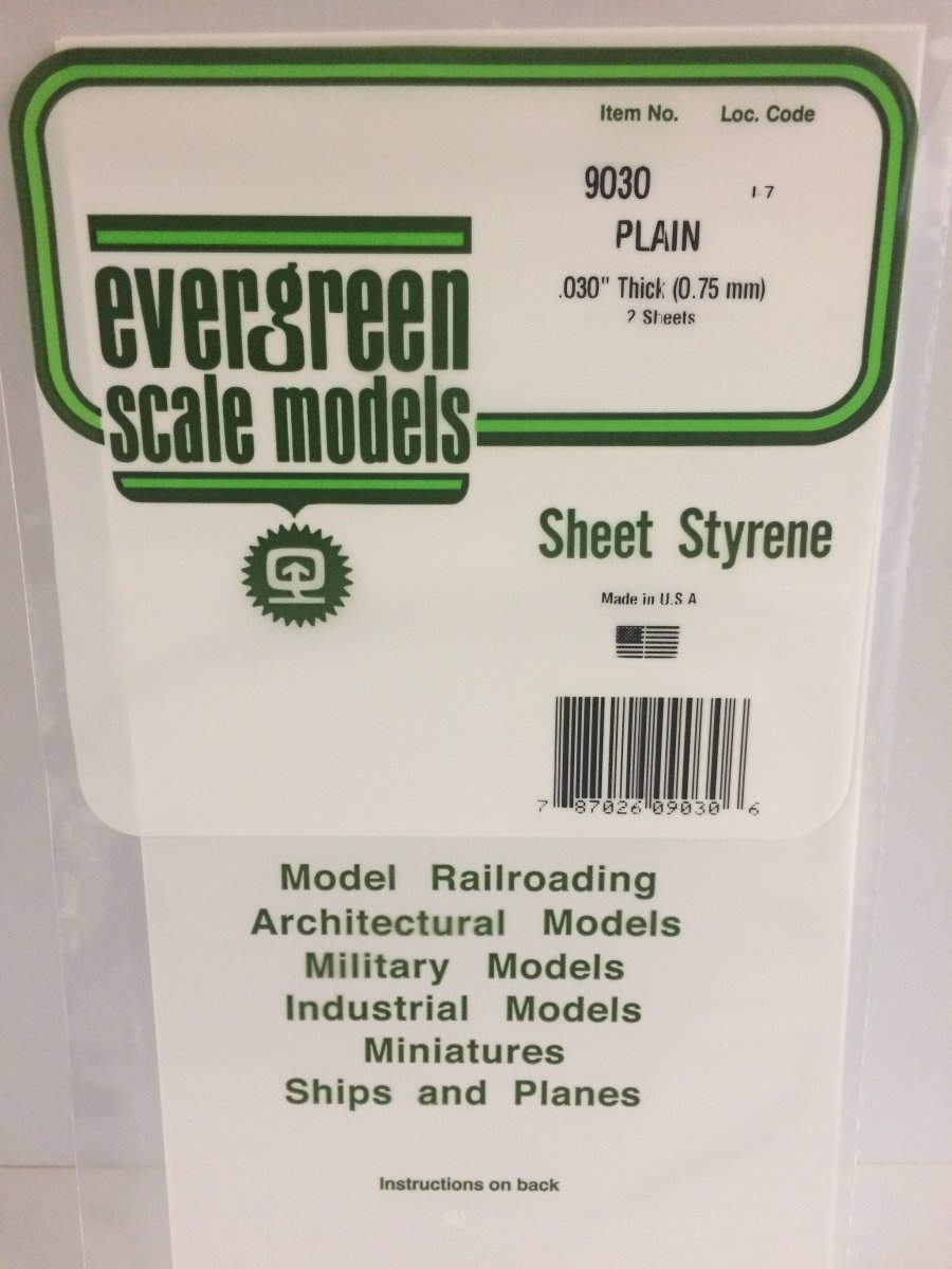 Evergreen Scale Models 9030 - Plain White .030" Thick 6" X 12" Sheet (2) - The Merri Artist - merriartist.com
