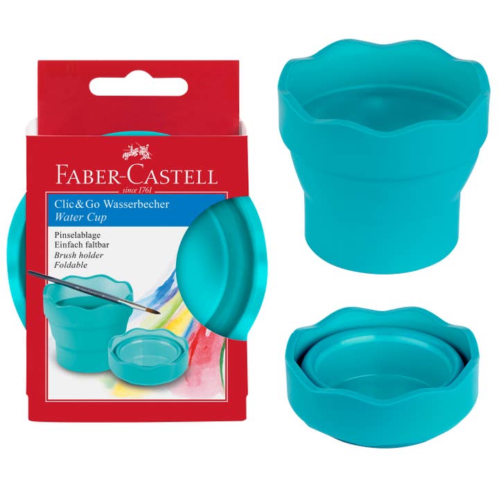 Faber - Castell Clic & Go Water Cup - Turquoise - The Merri Artist - merriartist.com