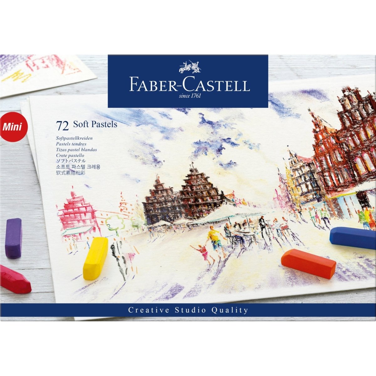Faber - Castell Creative Studio Soft Pastels Set of 72 Half - Sticks - The Merri Artist - merriartist.com
