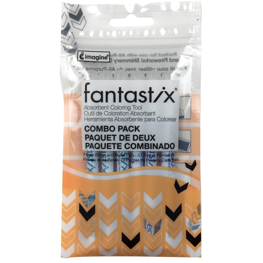 Fantastix Coloring Tool For Wet & Dry Media - Combo - 3 Brush Points & 3 Bullet Points - The Merri Artist - merriartist.com