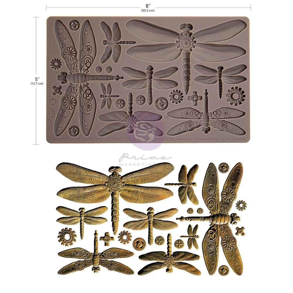 Finnabair Decor Silicone Molds 5"x8"x8mm - Machine Dragonflies - The Merri Artist - merriartist.com