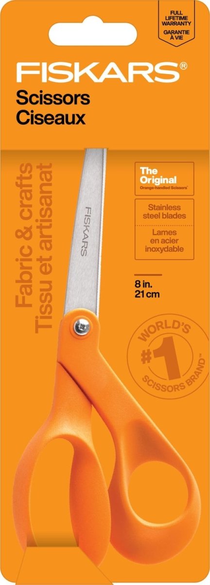 Fiskars Original Scissors - 8" Orange Handle - The Merri Artist - merriartist.com